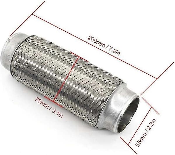 55Mm Fleksibel Bilslyng Flexibel Slange, Universal Rustfrit Stål Fleksibel Udstødning