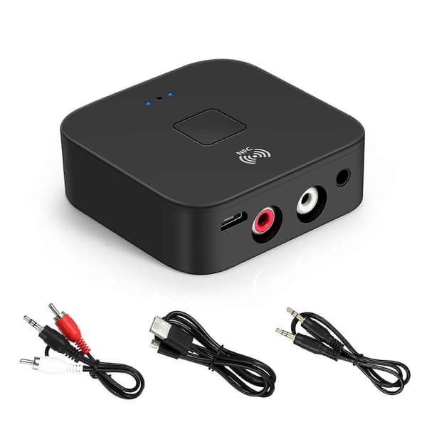 RCA Bluetooth 5.0-mottaker NFC Bil Audioadapter Plug and Play Trådløs Musikk-omformer for Bil Stereo Aux Bluetooth-adapter Modell B11