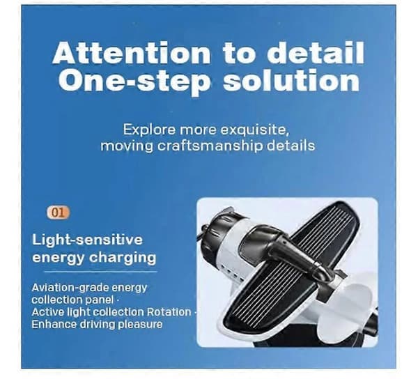 Bil Dashbord Dekor, Solar Fly, Solcelledrevet Fly for Bordplate Kontor White