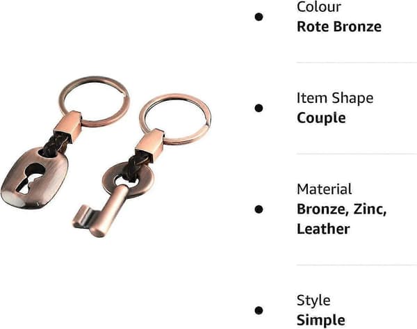 Par Nøglering - 2 Stykker I Rød Bronze