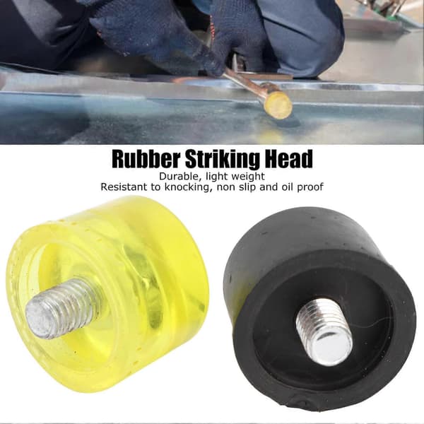 2 Sett Gummislaghodet Hammer Erstatningstips Sett Klubbe Tilbehør Gul Svart Dia 40mm