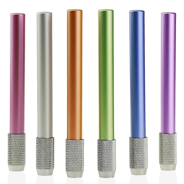 6 stk metallfargestang Enkeltende blyantforlenger blyantforlengerpennbeholder pennforlengelsesblyant