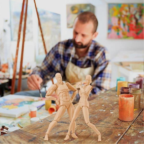 Tegnemodeller Figur Kunstner Tegning Maleri Model med Stativstøtte & Tilbehør til Kunstnere, Ma