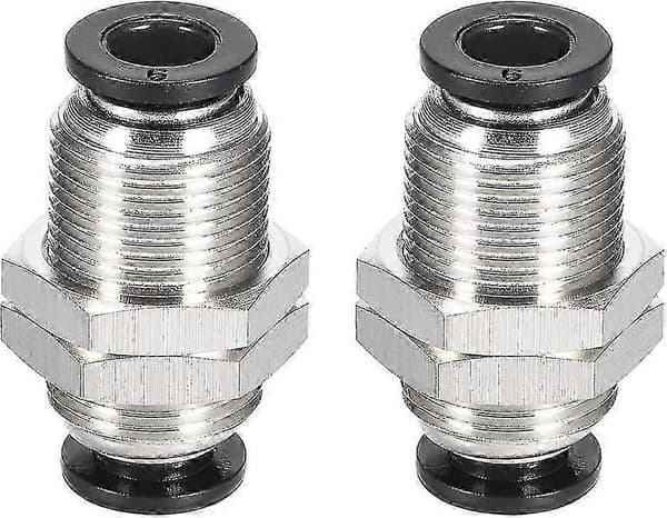 Rak Pneumatisk Push-To Snabbkopplingskoppling Bulkhead Union 6mm Rör Yd X 6mm Rör Yd 2st