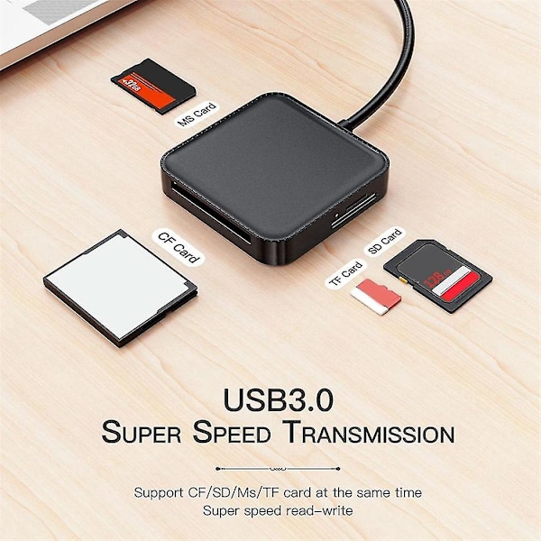 Usb 3.0 Sd-kortlæser 4 i 1 Multiple Ms..tf.sd-kortlæseradapter til computer bærbar pc til Android Windows Os