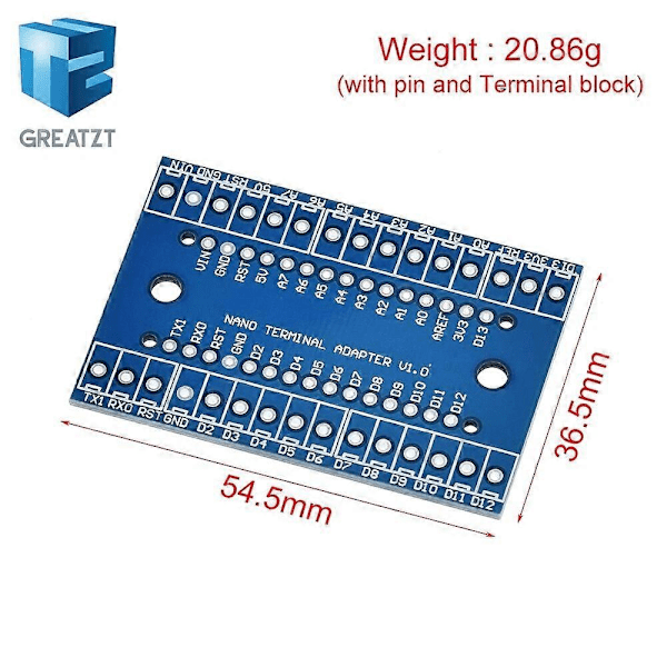 NANO 3.0 ohjainliitäntäkortti Arduino NANO terminaalin laajennuslevy Nano versio 3.0