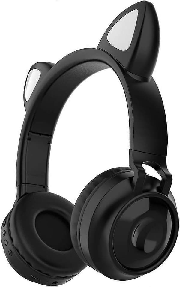 Katøre Hovedtelefoner, Trådløse Bluetooth Hovedtelefoner med LDE Lys & Mikrofon, Foldbart Stereo Lyd Gaming Headset til Voksne