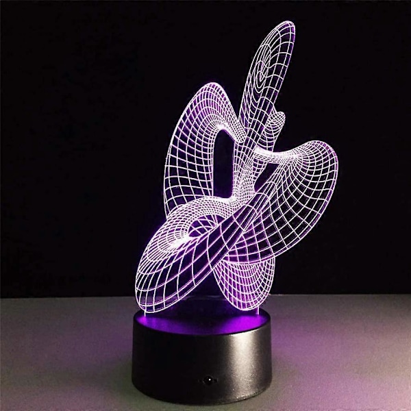 Nattlampa, 3D Optisk Illusion LED-lampa med Touch Sensor Switch 7 Färger Ändring 3D LED-lampa