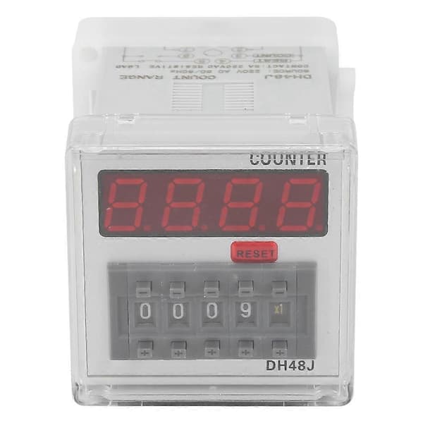 DH48J 220VAC Digital Tæller Relæ LED Display 1-999900 8-Pin YEMAA