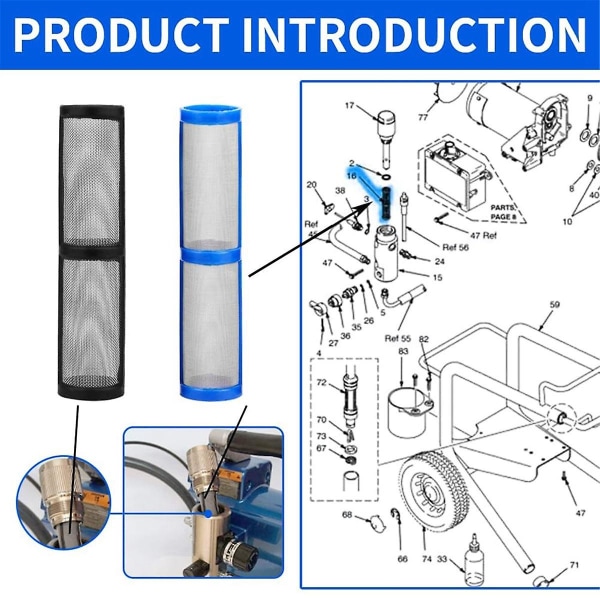 12 kpl Ilmanpainemaalauksen Suuttimien Suodatin 390 395 490 495 595 Pumppu Suodatin 246384 60mes