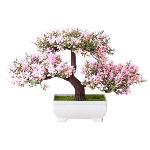 Kunstige planter Bonsai lite tre potte falsk plante blomster pottet Faux Bonsai for hjem rom bord H