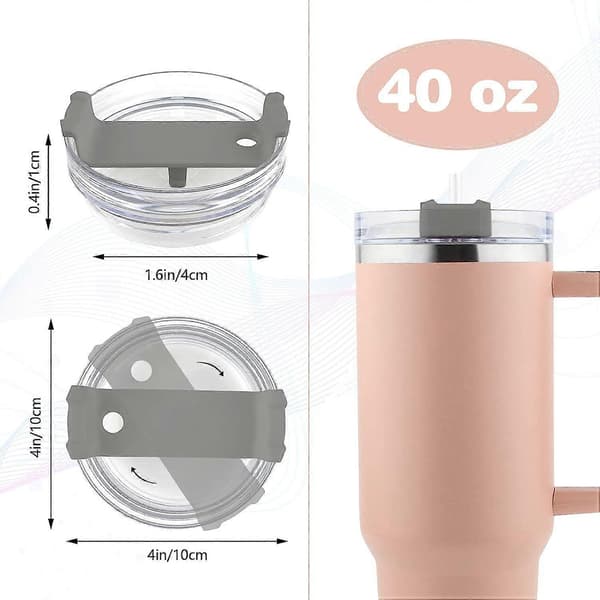 Mugglock som passar mugg 40 oz, ersättningslock stänksäkra lock spillfria mugglock Grey