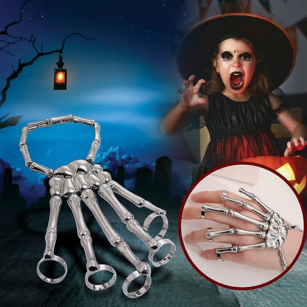 Skelet Hånd Ring Design Til Natklub Halloween Kostume Tilbehør