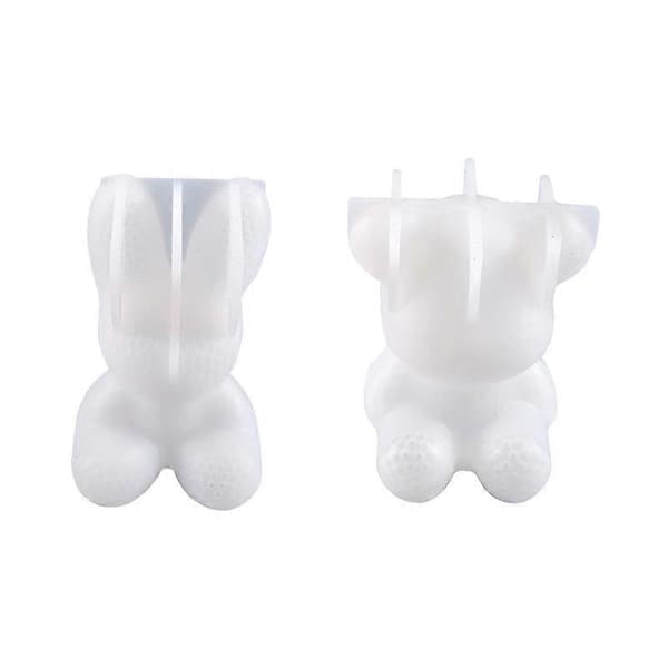 2 stk Søde og Søde Tredimensionelle Diamantbjørn DIY Krystal Epoxy Form Silikonform