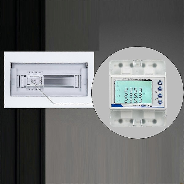 3-fas 380V 100A Tuya WiFi Smart Bi-Directional KWh-mätare Över- och Underspänningsskydd Relä Switch