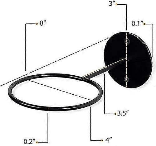 Pyöreä kukkaruukun seinäteline 21,5 cm musta