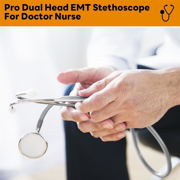 Pro Dual Head EMT Stetoskop för Doktor Sjuksköterska Vet Student Health Blood Grey