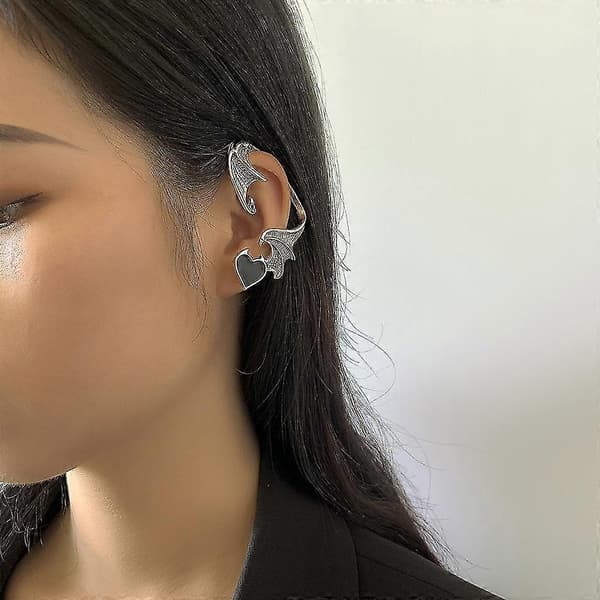 Antik Silver Manschett Brosk Wrap Icke Piercad Örhänge För Kvinnor Present