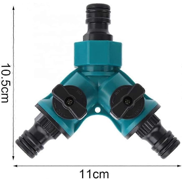 Trädgårdskran Slangkopplingar Delare Y-typ Vattenavledningsventil 2-vägs Trädgårdsslangkoppling för Vattenrör 2 st