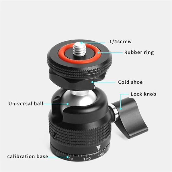 Metall Lite Hode Kamera Stativ Tilbehør Universal Kulehode Fylle Lys Brakett Mini Universal