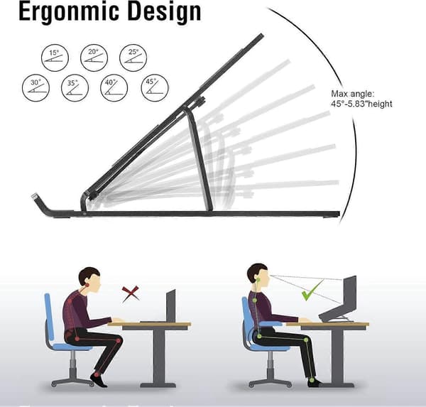 2025 Egnet 1 stk. Laptopstativ, høydejusterbart bærbart laptopstativ, ergonomisk sammenleggbart aluminium