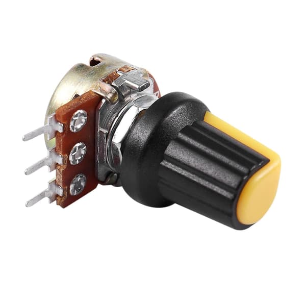 5 stk 10K OHM 3-terminal lineær konisk roterende lydpotensiometer av type B