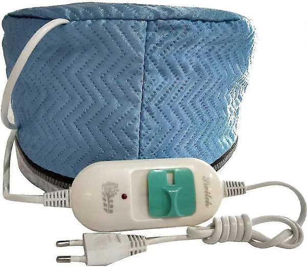 Hårbehandlings damp hætte, varme hat med 3 temperaturindstillinger og termisk spa hårstyling steamer hat (blå)