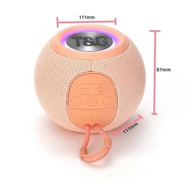 TG337 Bluetooth Högtalare Portabel TWS Trådlös Mini Bas LED Högtalare IPX7 Utomhus Musikspelare Vit