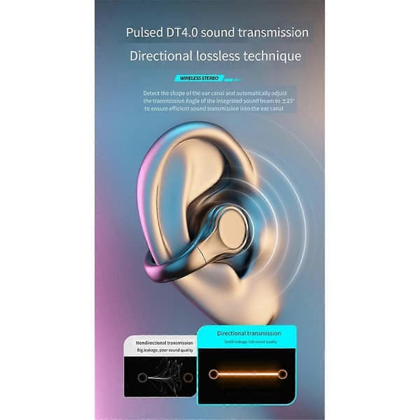 Hengende Øre Trådløst Headset Luftledningsøretelefon Bluetooth 5.3 Stereo Headset Trådløs Lading