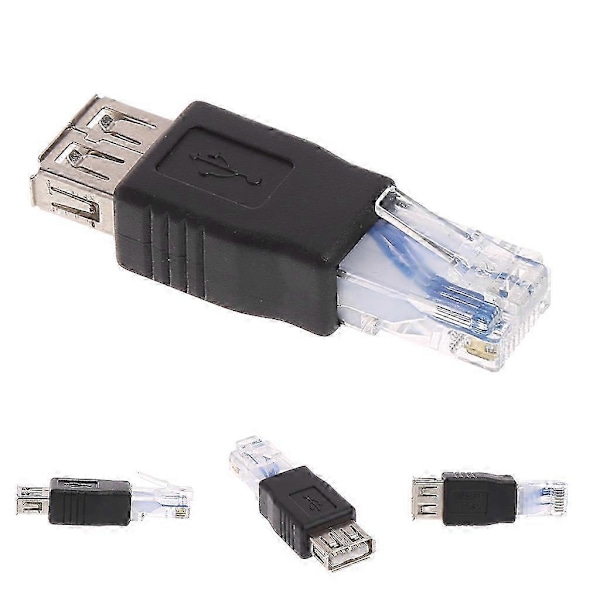 USB 2.0 Adapter Type A Hunn til RJ45 Hann Adapter Kobling Konverter Plugg s202412121294