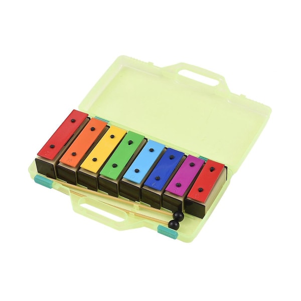 8-Note Xylophone Farverigt Klokkespil Aftagelig regnbuefarvede metalpladeresonator med plastik