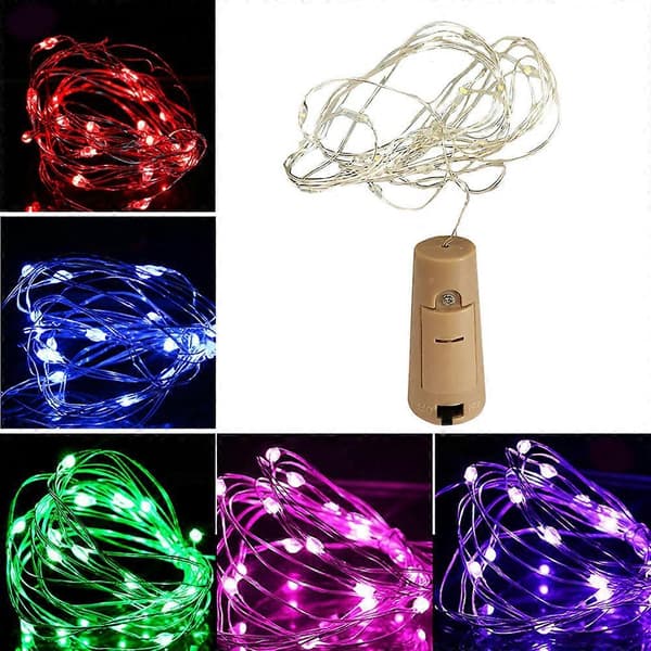 Flasklampor Fairy String Korkformade LED Bröllop Juldekoration 2M LED Warm white