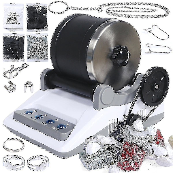 Willkey Professionelt Rock Tumbler Kit Rock Polisher Til Børn Og Voksne Elektronisk Rock Tumbler Kit Med Poleringsmaskine, Poleringskorn Og Rolle