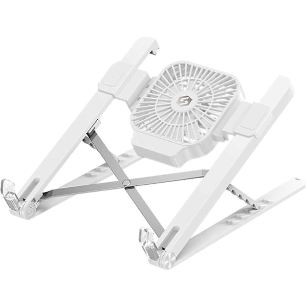 Laptopstativ med vifte, Laptop Holder Riser Computer Stand, Aluminium 5-vinklers Justerbart Ventilert Kjølende Notebook Stativ Mount Kompatibelt med 10-15.
