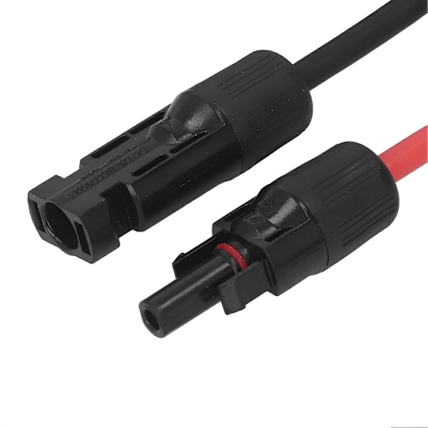 2 kpl aurinkosähkökaapelia, 10AWG, aurinkokaapeli naaras- ja urosliittimellä ulkokäyttöön, punainen ja musta, 6 m