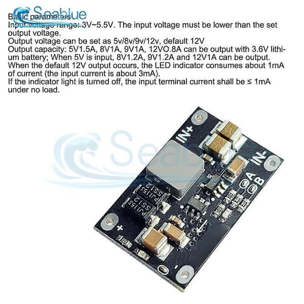 DC-DC 12V 1A 10W Vaihe Ylös Virtamoduuli DC 3~5.5V - 5V/8V/9V/12V Boost Moduuli Säädetty Virtalähdelevy