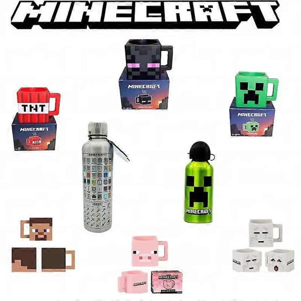 Minecraft Mugg med lock, Spel Merchandise Keramisk Kopp, Läckagesäker Resemugg, Creeper-tema Present