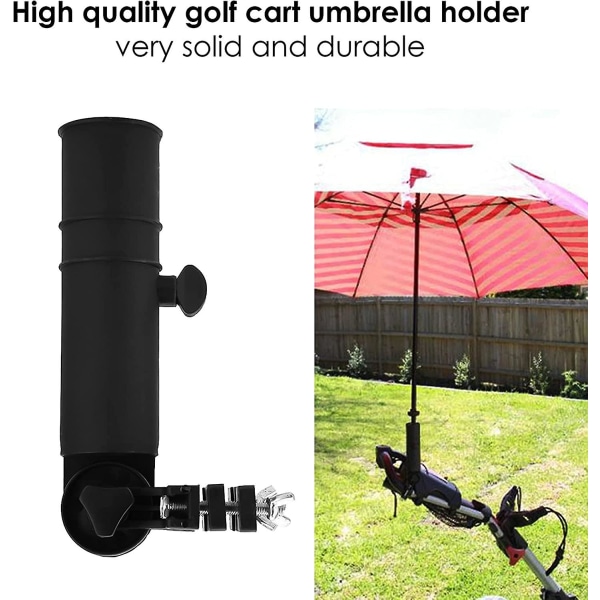 Golfvogn Paraplyholder, Golf Trolley Paraplystativ Med 2 Justerbare Led Golf Tilbehør Til Golf Push Cart Fiskeri Strandstol 1stk Sort