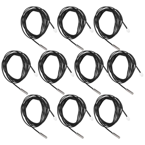 10st Termistorsensor NTC Tempgivare 5x25mm Cylindriskt Huvud 2 Meter Kabellängd 15K B3950