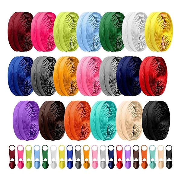 60 Yards 20 Stycken Sy Dragkedjor Bulk 5 Nylon Spiral Dragkedjor Sy Dragkedjor för DIY Skrädderi Hantverk Su