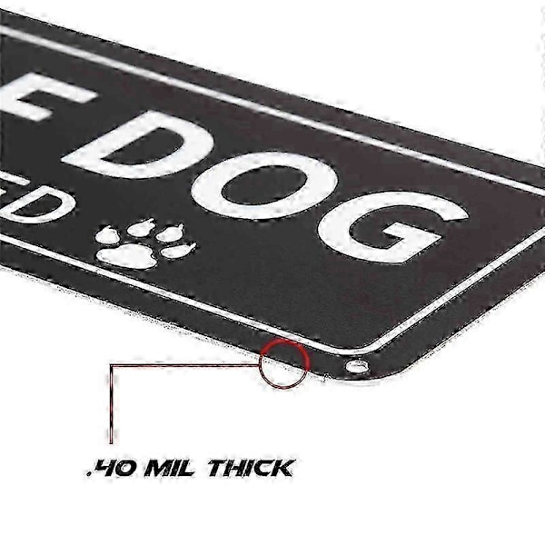 2-pack Varning för Hund Skylt, 30x7,6 cm Rostfri 0,1 cm Aluminiumskylt, Reflekterande, Blekningssäker, UV-skyddad
