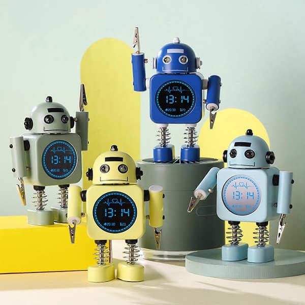 Robot Smart Digital Väckarklocka Med Snooze-läge Temperaturvisning