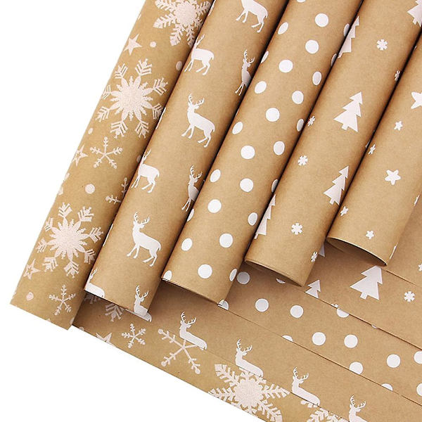 Inslagningsppapper, för jul födelsedagsfest inslagning papper set med 5 presentinslagning papper, present presentinslagning papper