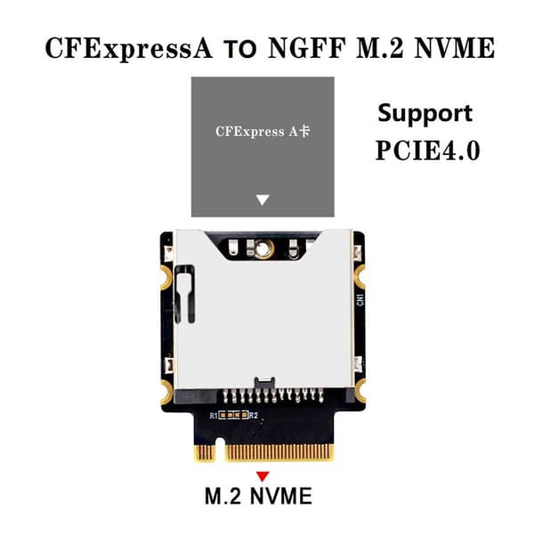 Cfexpress Typ-A till NGFF M.2 Nvme M-key Förlängningsadapterkort Stödjer Pcie 3.0 4.0 X1
