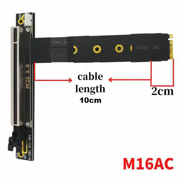 Nvme-Pcie X16 -sovitin kaapeli M.2 -mkey 16x laajennusadapterikaapeli M2-liitäntä ulkoinen grafiikka