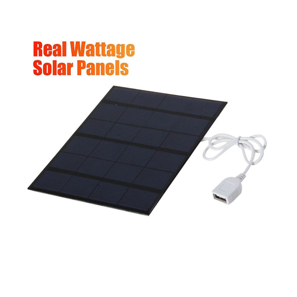 3,5W 6V Solcellepanel med USB-kabel Utendørs Bærbar Mini Solcellepanel Batterilader