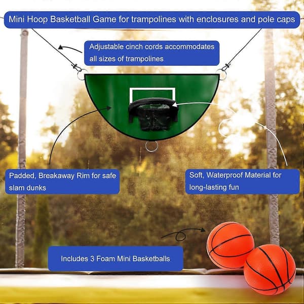 2 st Trampolin Basketbollkorg, Breakaway-ring för Dunking Trampolin Basketboll