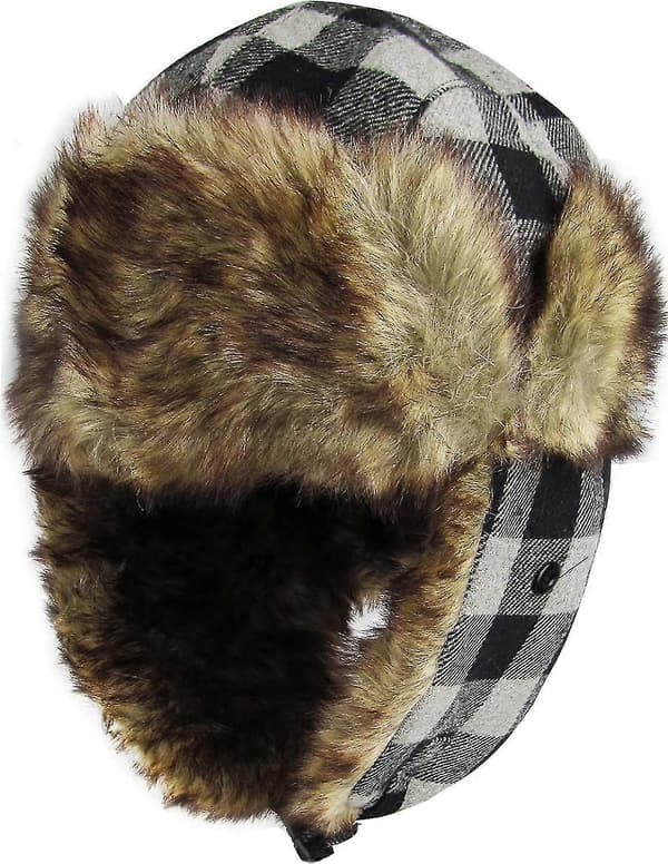 Lumberjack Plaid Aviator Trapper Hatt - Eskimo Bomber Hatt för Kallt Väder