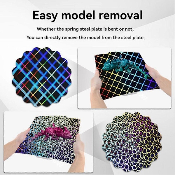 Byggeplade til A1/X1/X1C/P1/P1P/P1S PEI PEY Fjederstålplade til Bamboo Lab 3D Printer Tilbehør
