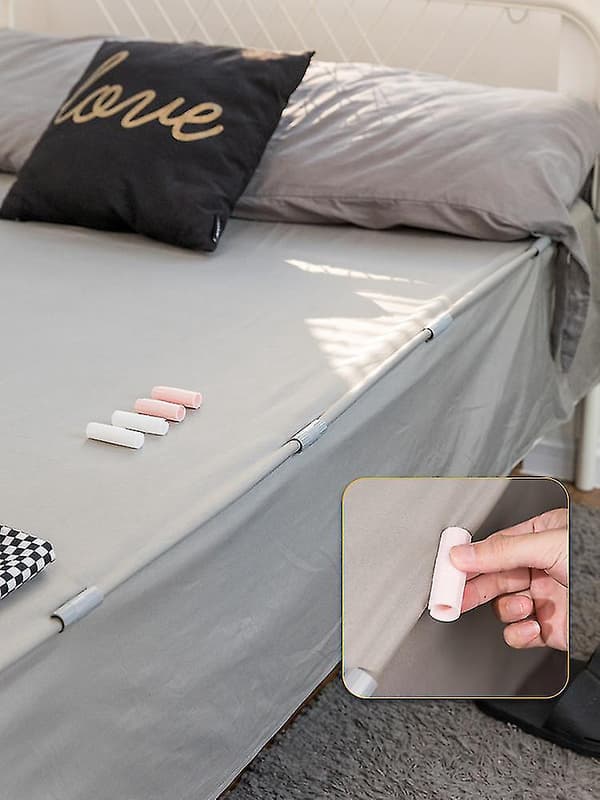 Tiukat lakanapidikkeet - Harmaa, 10 kpl, 5,5 * 1,8 cm